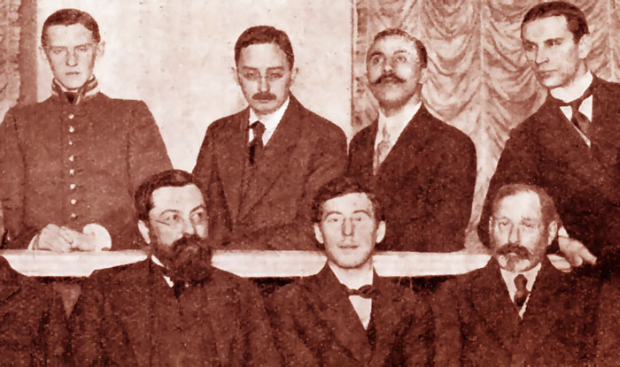 ������� ���������� �������������� ���������� ������� � ����������. ����� �������, �����: �. �. ������, �. �. �������� � �. ����������; �����: �. �. ������, �. �������, �. �. ��������� � �. �. �������. ����� � 7, 1914